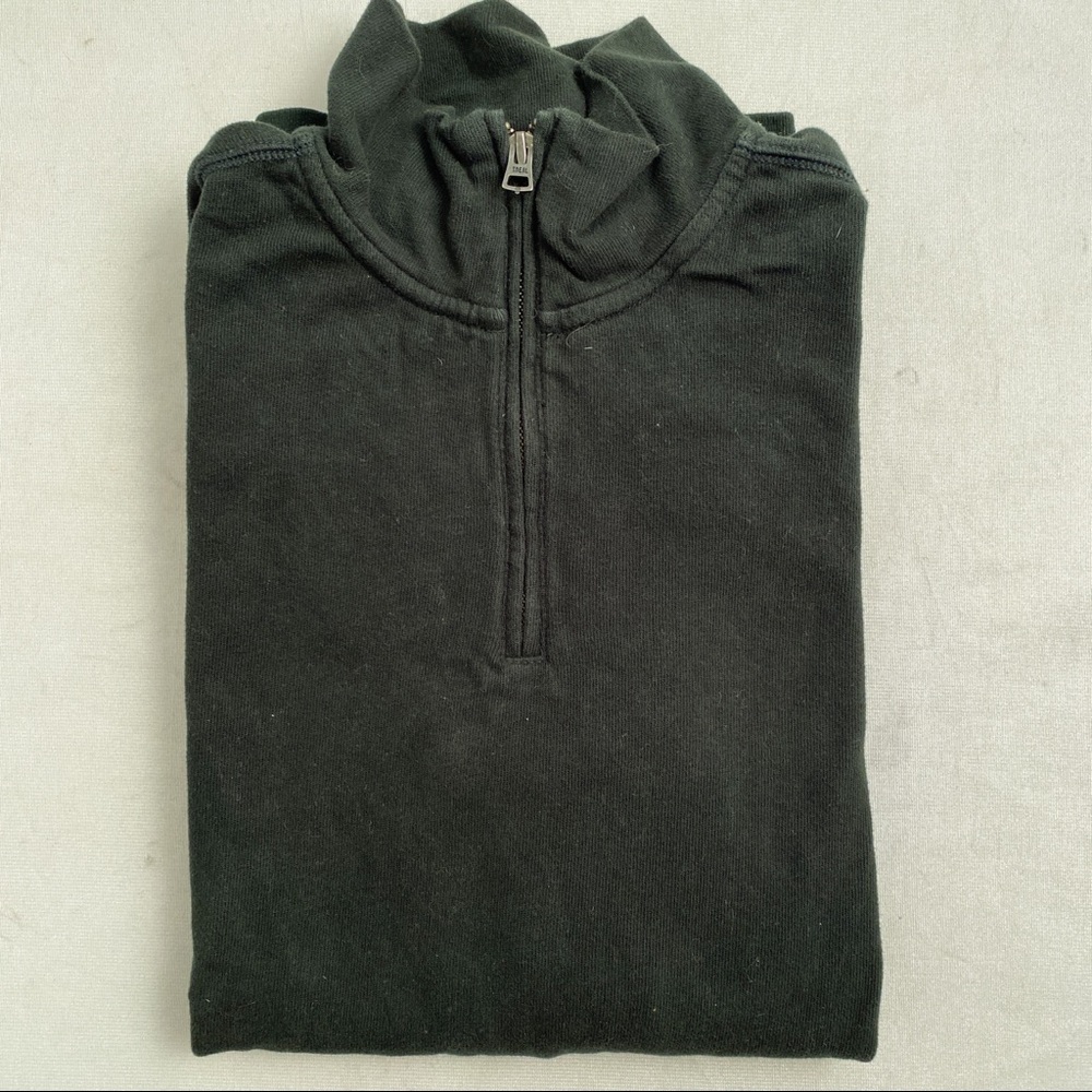 GAP dark forest green soft half-zip knit top M